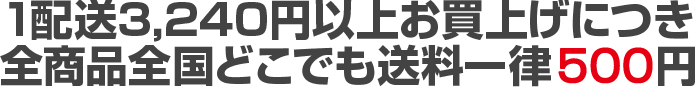 1配送3,240円以上お買上げで全商品全国どこでも送料一律500円