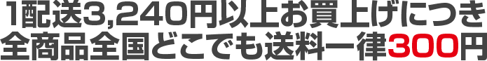 1配送3,240円以上お買上げで全商品全国どこでも送料一律300円